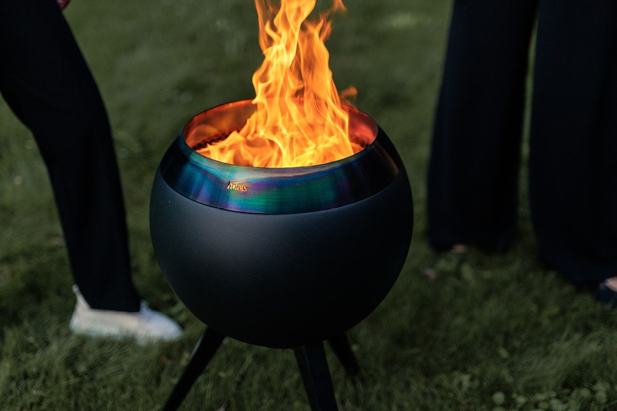 Höfats - MOON 45 all black - Plancha-Grillset hoch