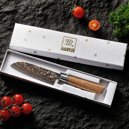 ZAYIKO Serie "BlackMagma" - Santoku klein