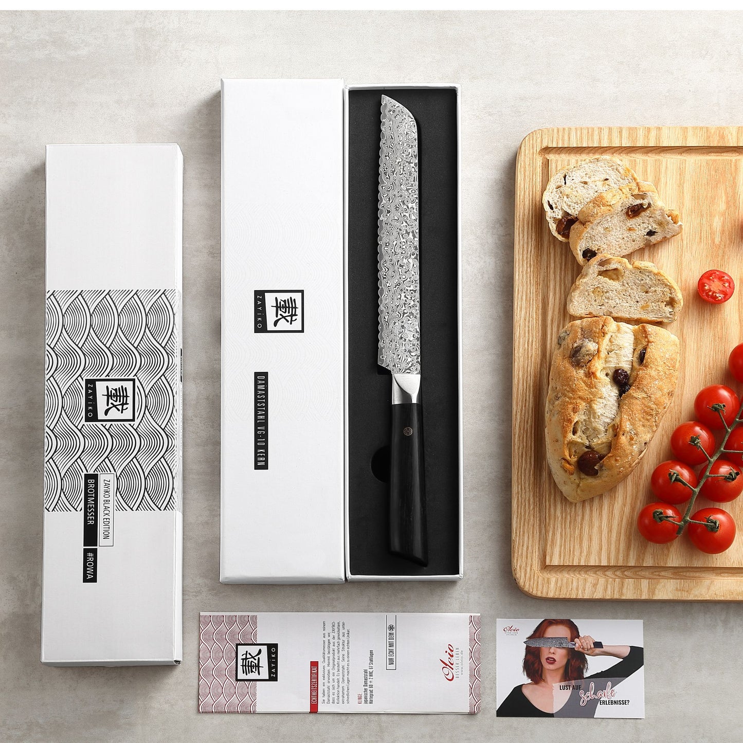 ZAYIKO Serie "BlackEdition" - Brotmesser