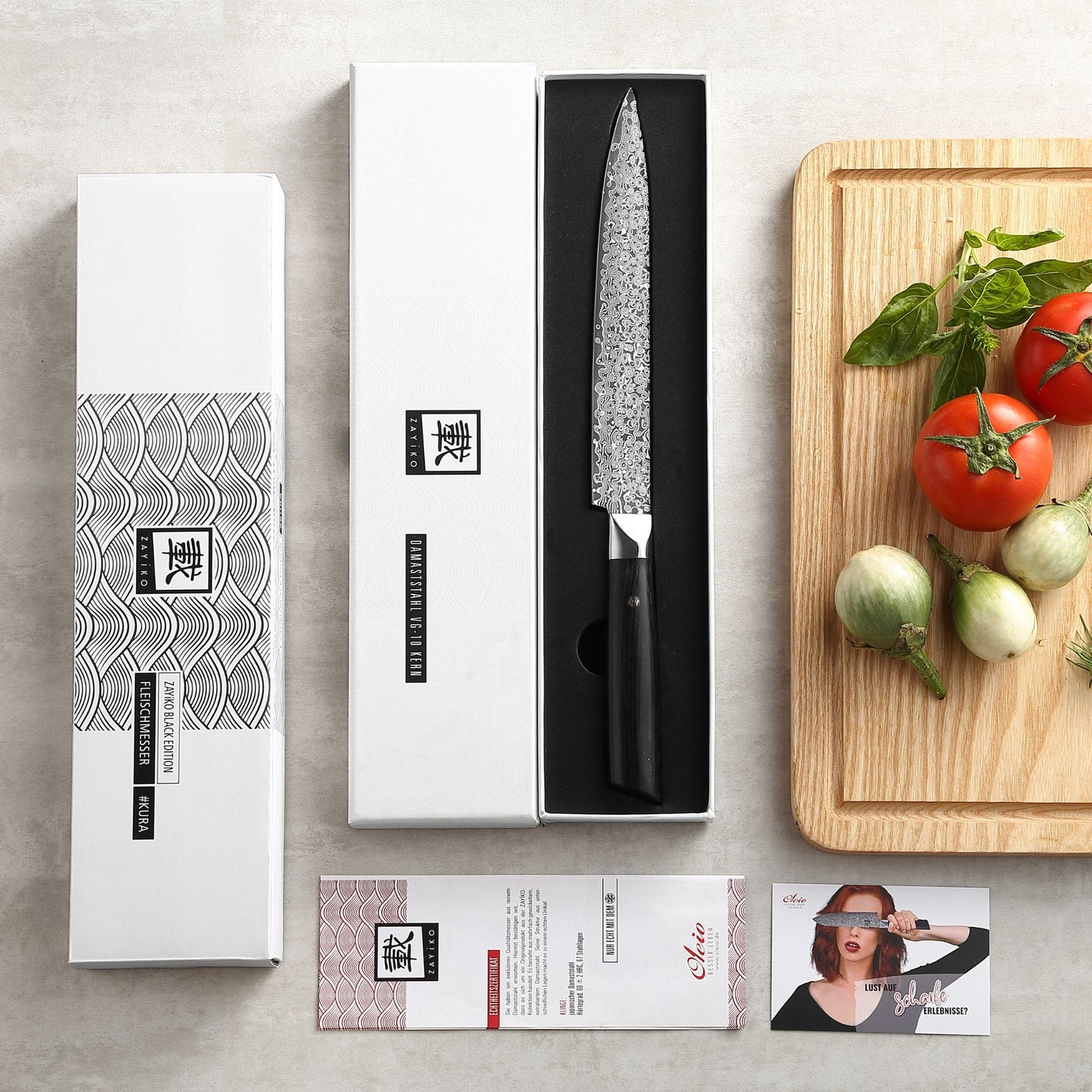 ZAYIKO Serie "BlackEdition" - Tranchier- und Fleischmesser