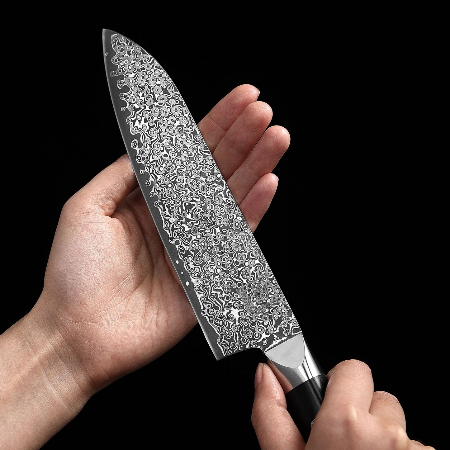 ZAYIKO Serie "BlackEdition" - Santoku Messer
