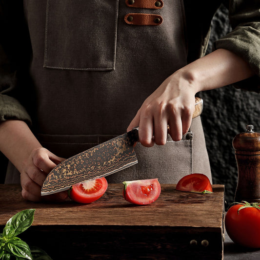 ZAYIKO Serie "BlackMagma" - Santoku