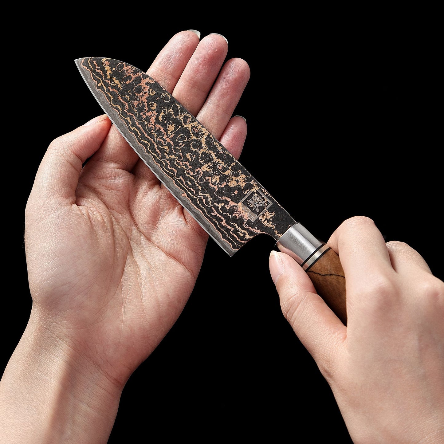 ZAYIKO Serie "BlackMagma" - Santoku klein