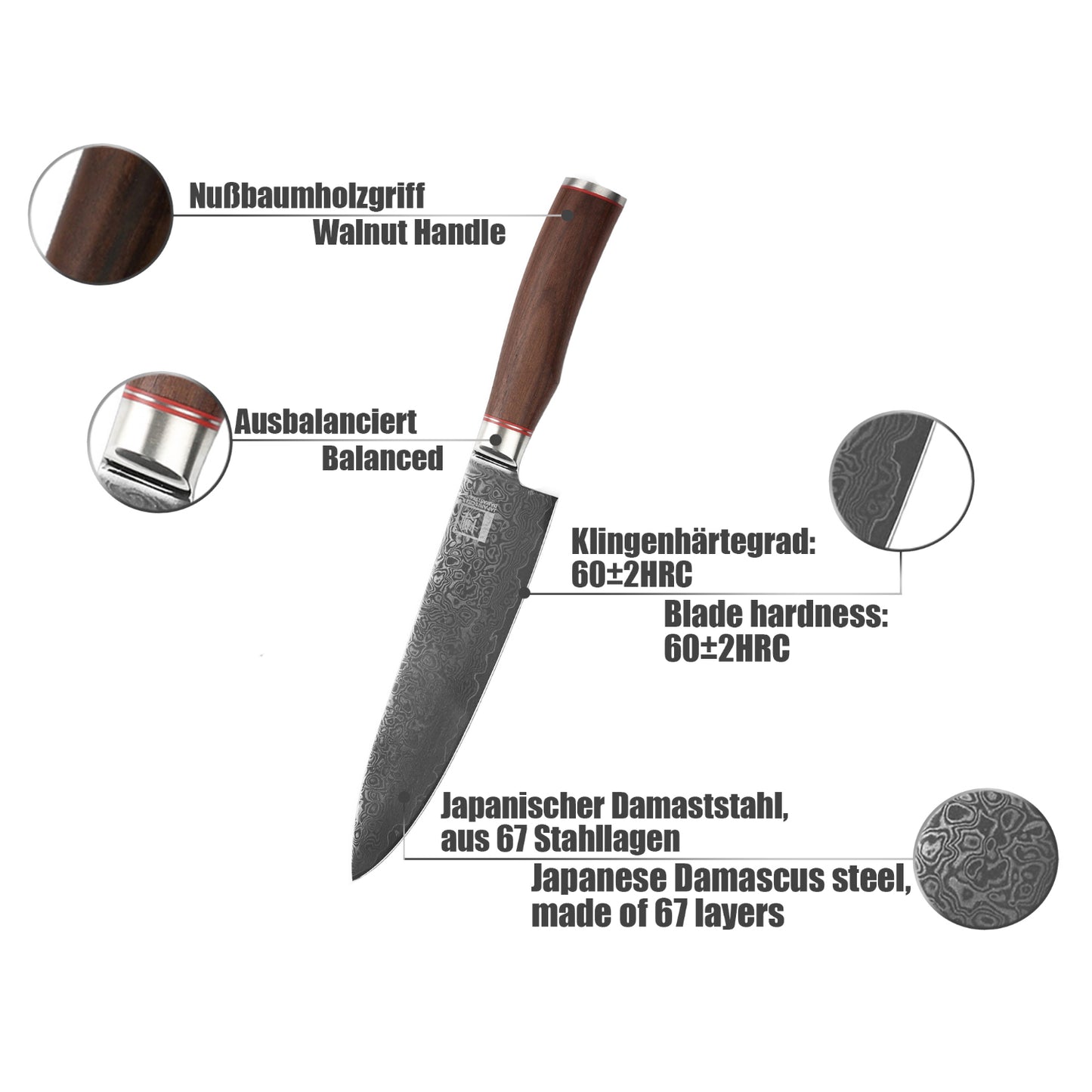 ZAYIKO Serie "Kurumi" - Chefmesser