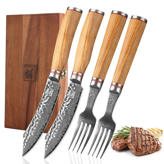 ZAYIKO Serie "Olive" - 2-er Steakbesteck-Set