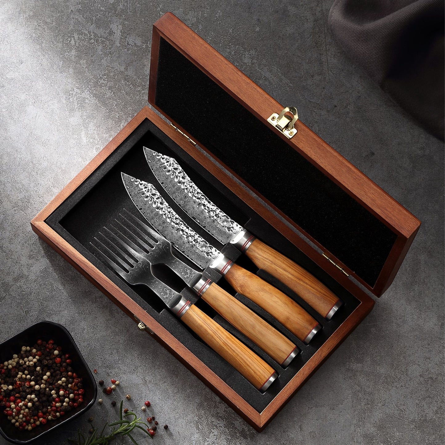ZAYIKO Serie "Olive" - 2-er Steakbesteck-Set